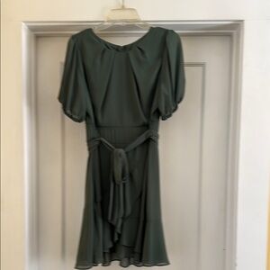 B Darlin Green Flutter Sleeve Sundress